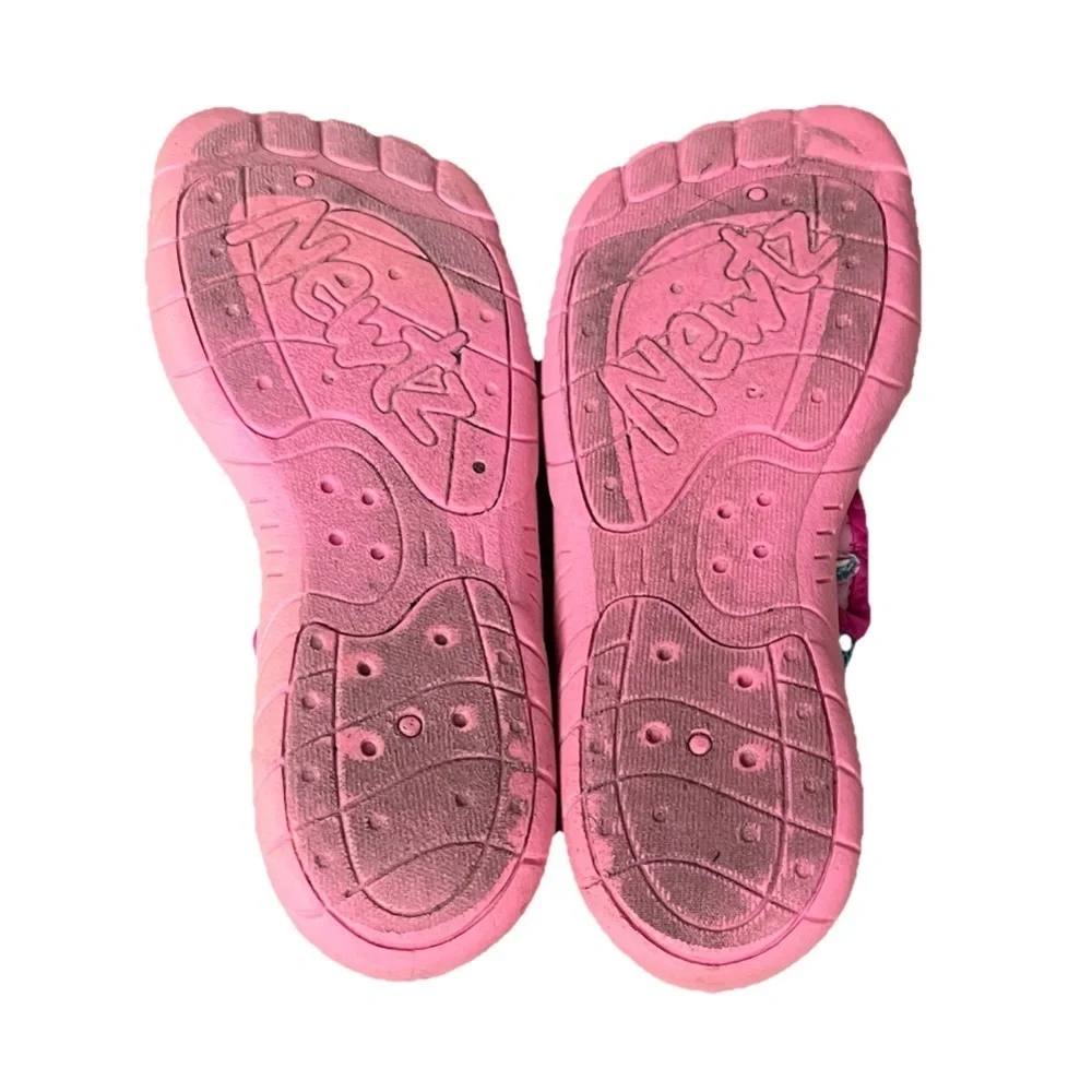 Newtz Girls Water Shoes Size 4/5 | Pink Fruit Print Beach Swim Slip-On Flats